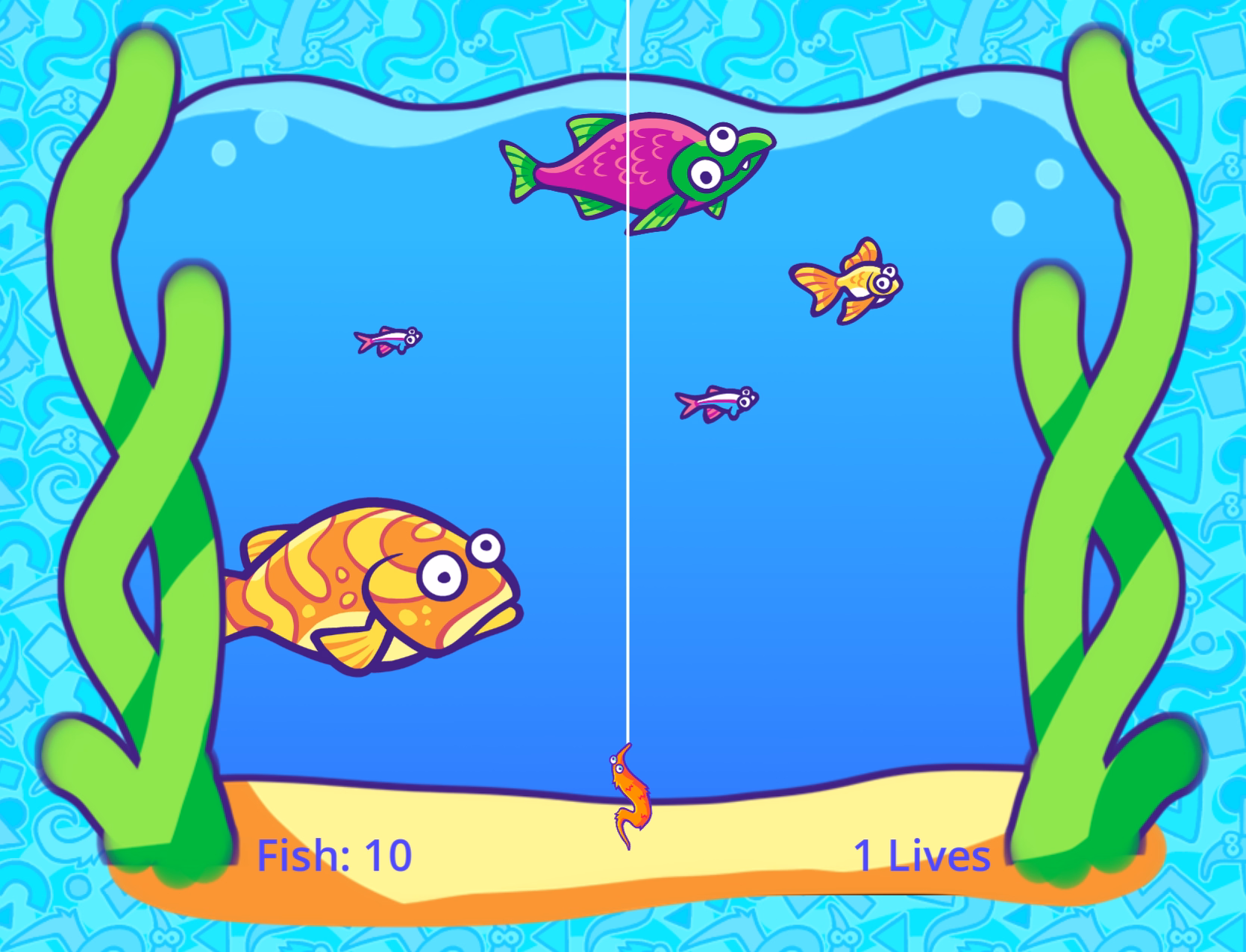 Screenshot of worm fishing