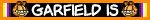 'garfield is genderqueer' blinkie with nonbinary flag border