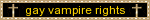 'gay vampire rights' blinkie with yellow text and crosses