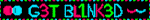 'get blinked' blinkie with colorful blinking eyes on black background