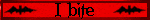 'i bite' blinkie with bats on flashing black and red background