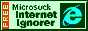 'Microsoft Internet Ignorer' button with light green background