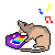 pixel art of a rat playing a toy xylophone, based on the 'Neil banging out the tunes' meme