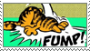 Garfield the cartoon cat collapsing face-first on the ground.