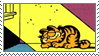 Garfield the cartoon cat sleeping in a sunbeam.