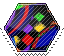 colorful arcade carpet hexagon stamp