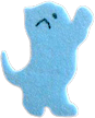 simple stylized  blue cat on its hind legs facing right