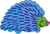 happy blue and green hedgehog